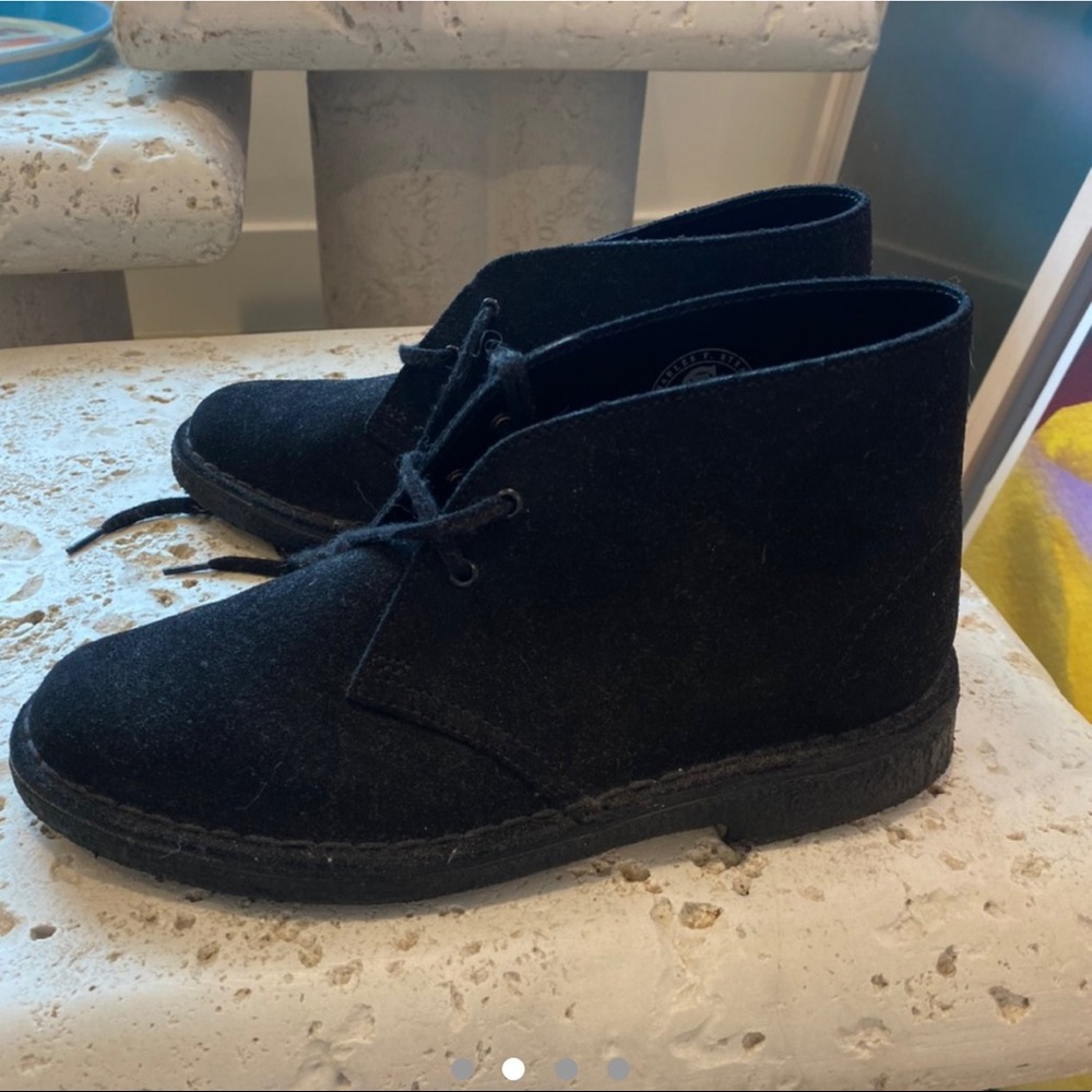 Clarks, black shoes